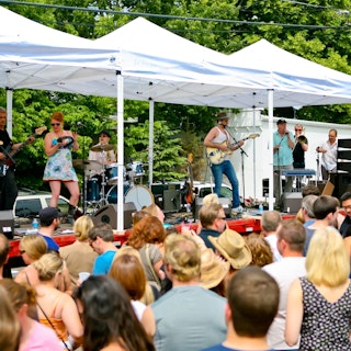 A band performs during the Grand Old Day.